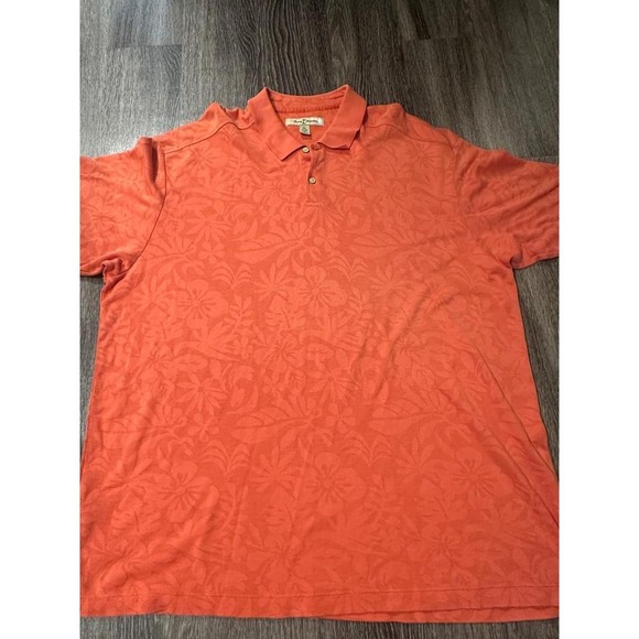 Tommy Bahama XXL Coral Floral Polo Shirt Men's Short Sleeve - Picture 1 of 3